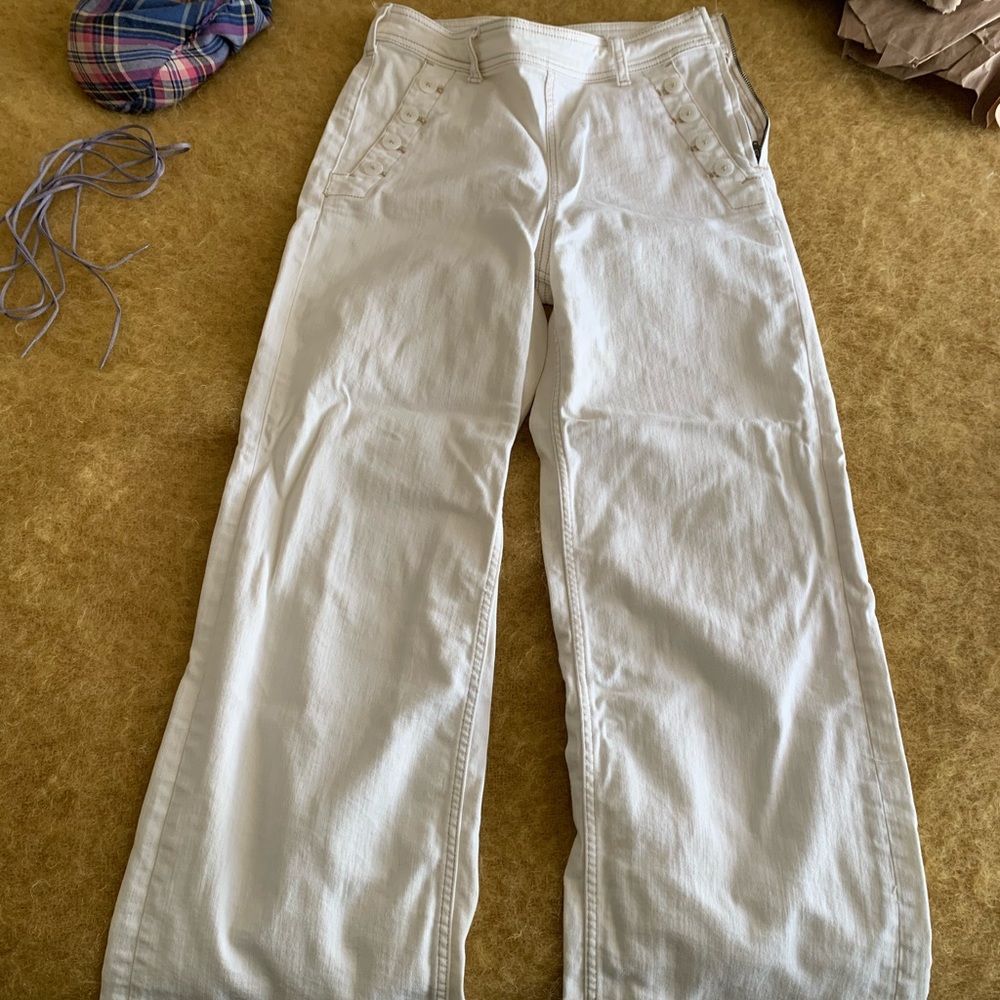 Good condition Pilcro and the Letterpress Cotton Wide Leg High Waist Trousers